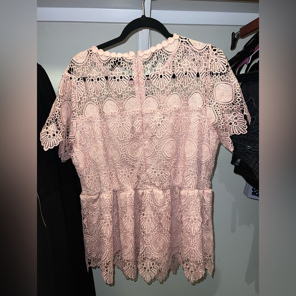 Lane Bryant Crochet Peplum Top - Picture 2 of 4